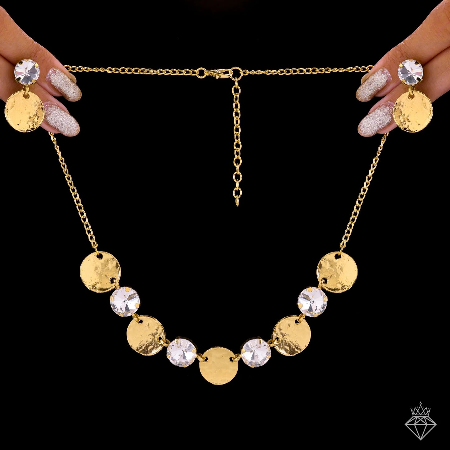 Celeste Anti-Tarnish Crystal Necklace Set With Earrings