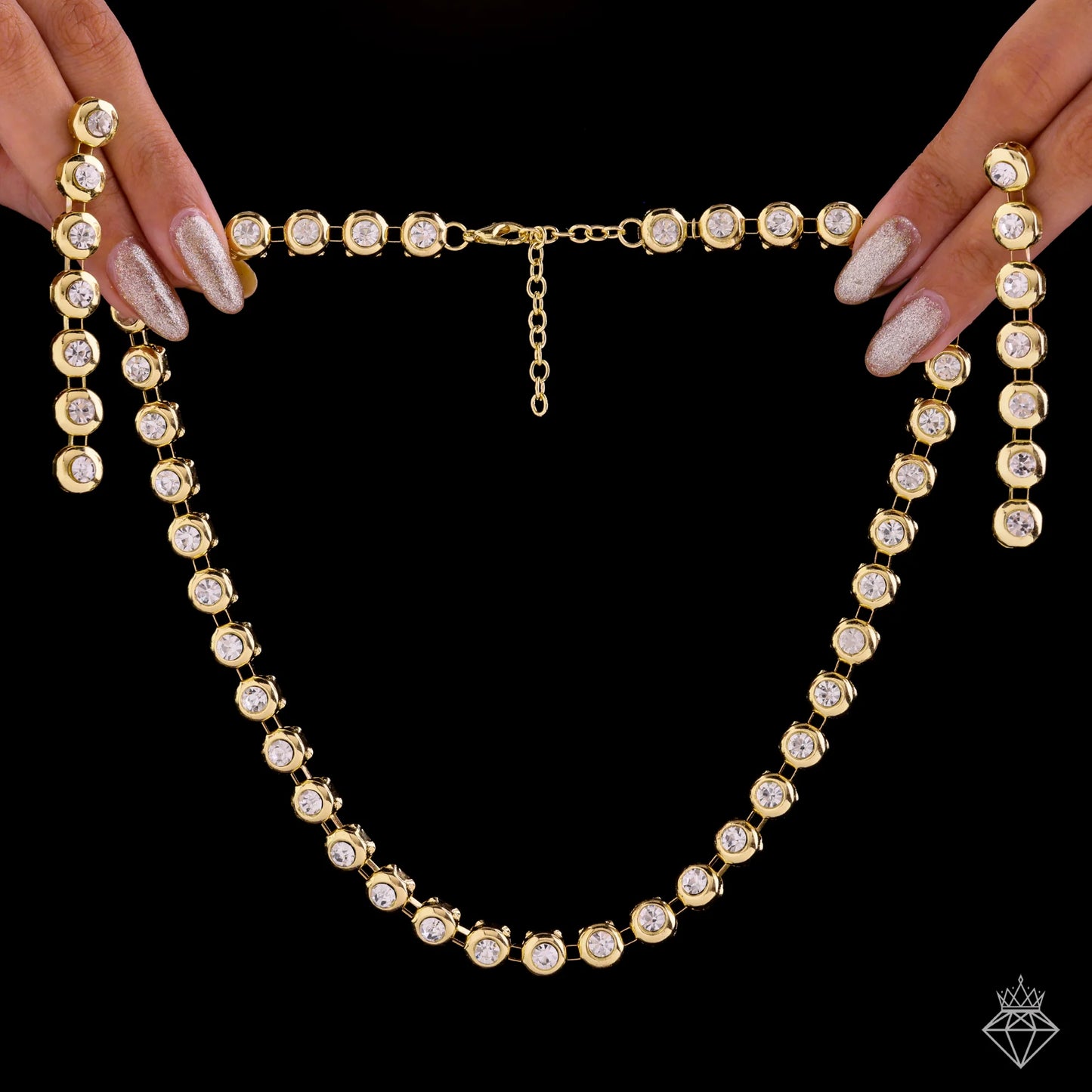 Celeste Anti-Tarnish AD Necklace Set With Earrings