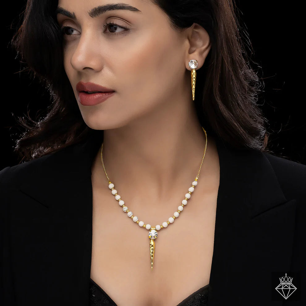 Celeste Anti-Tarnish Necklace Set With Earrings