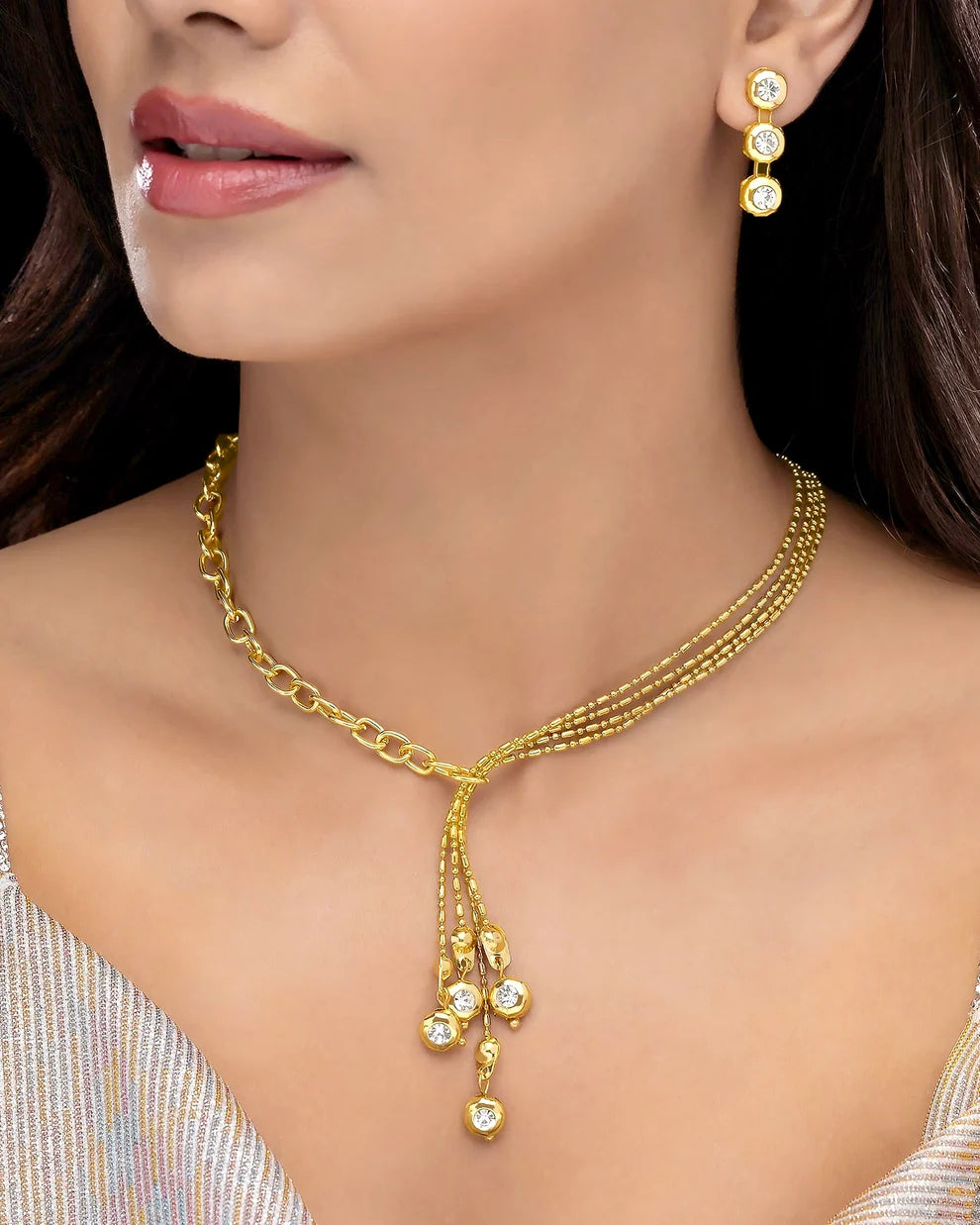Celeste Anti-Tarnish High Fashion Crystal Necklace Set With Earrings