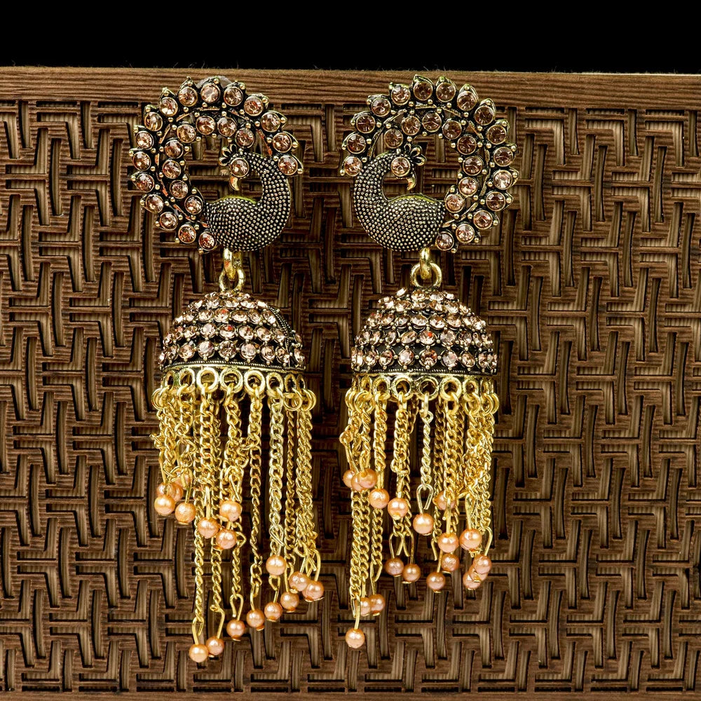 Heritage Peacock Jhumka Earrings – Celeste Jewells Heritage Collection