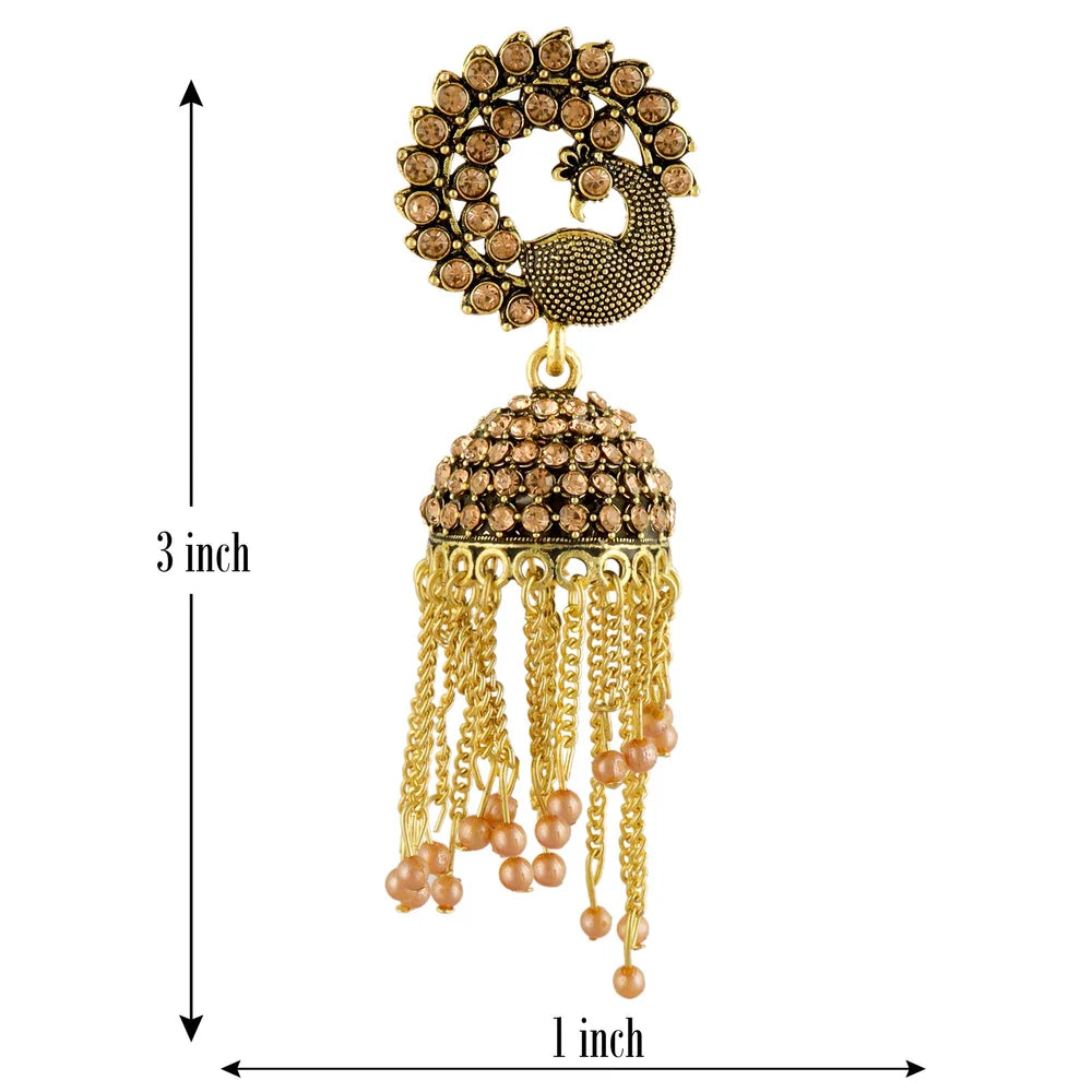 Heritage Peacock Jhumka Earrings – Celeste Jewells Heritage Collection