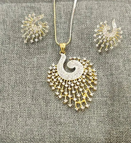 Celeste Radiance Pendant Set – Necklace & Earrings