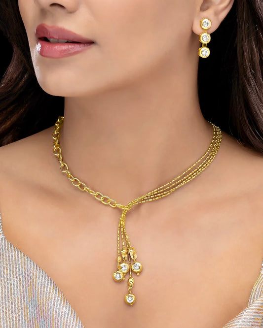 Celeste Anti-Tarnish High Fashion Crystal Necklace Set With Earrings