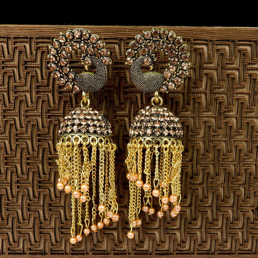 Heritage Peacock Jhumka Earrings – Celeste Jewells Heritage Collection