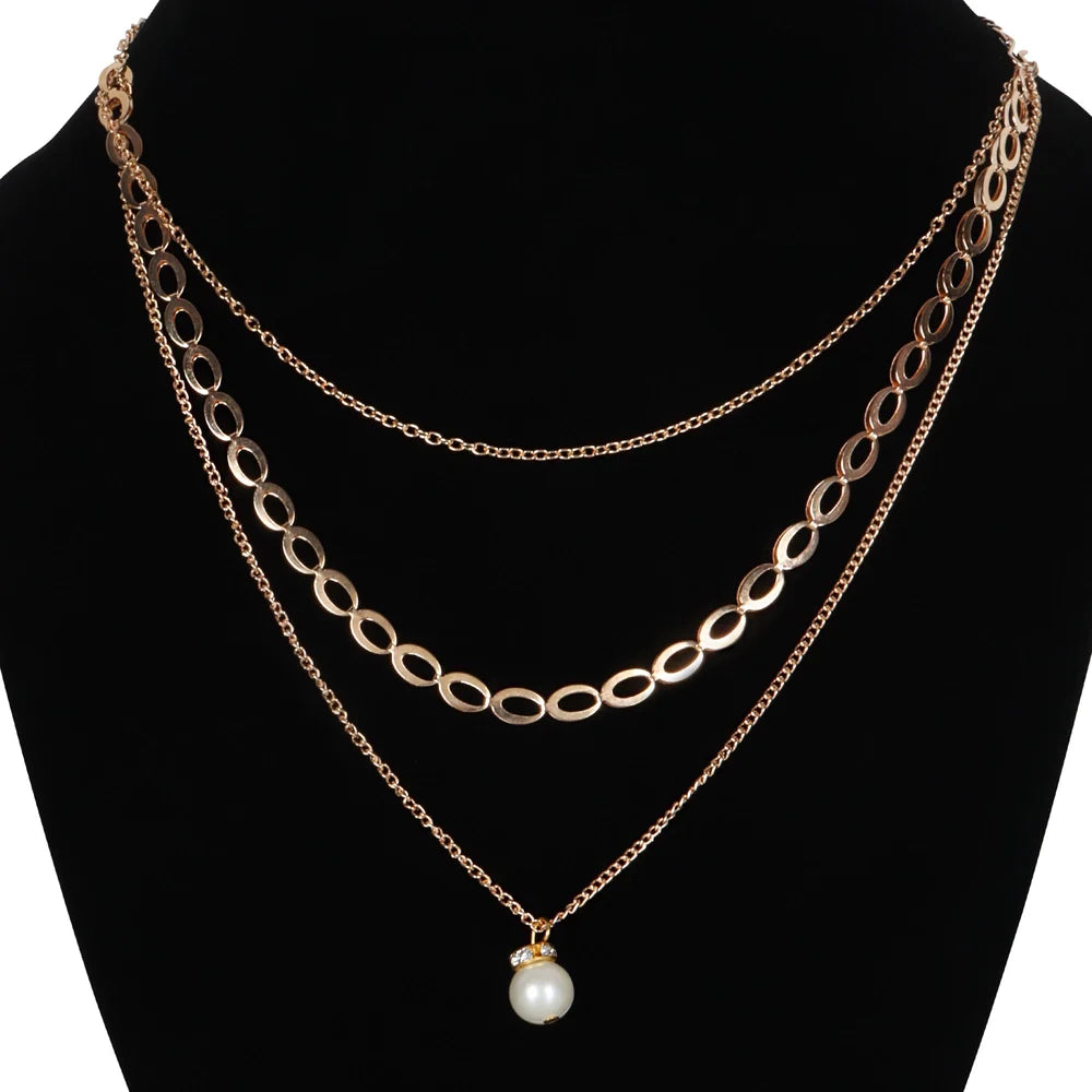 Aurora Layered Pearl Necklace – Celeste Jewells Signature